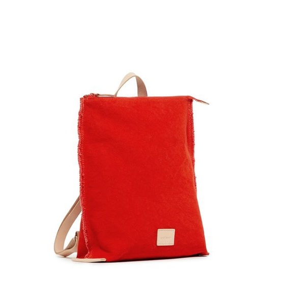[graf lantz] Hana Canvas Backpack • Poppy Red / Natural - Picture 2 of 3